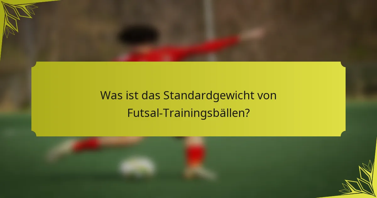 Was ist das Standardgewicht von Futsal-Trainingsbällen?