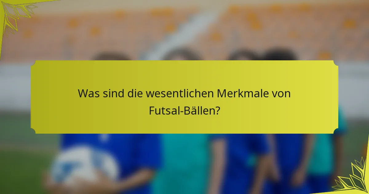 Was sind die wesentlichen Merkmale von Futsal-Bällen?