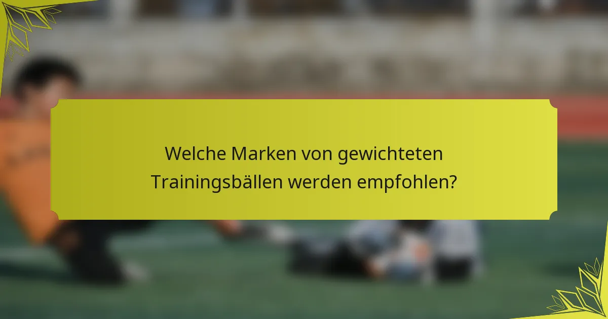Welche Marken von gewichteten Trainingsbällen werden empfohlen?