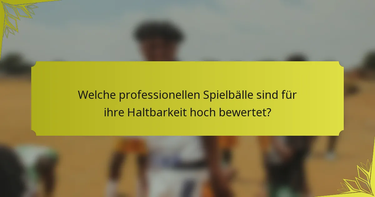 Welche professionellen Spielbälle sind für ihre Haltbarkeit hoch bewertet?
