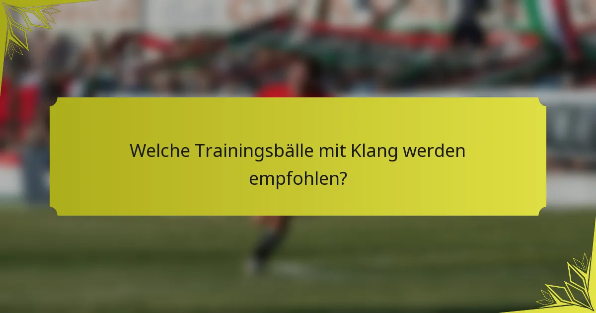 Welche Trainingsbälle mit Klang werden empfohlen?