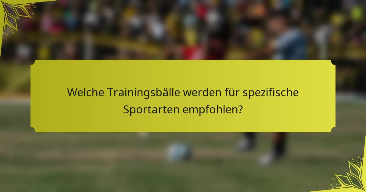 Welche Trainingsbälle werden für spezifische Sportarten empfohlen?