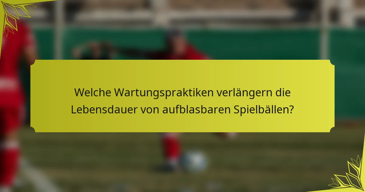 Welche Wartungspraktiken verlängern die Lebensdauer von aufblasbaren Spielbällen?
