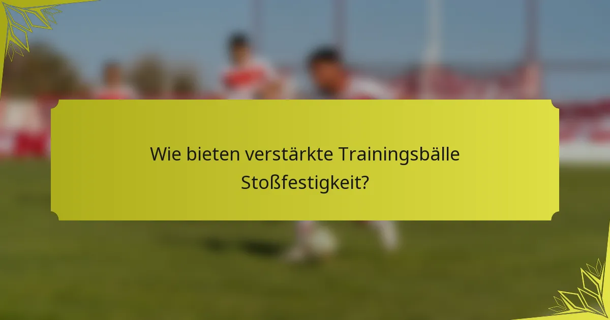 Wie bieten verstärkte Trainingsbälle Stoßfestigkeit?