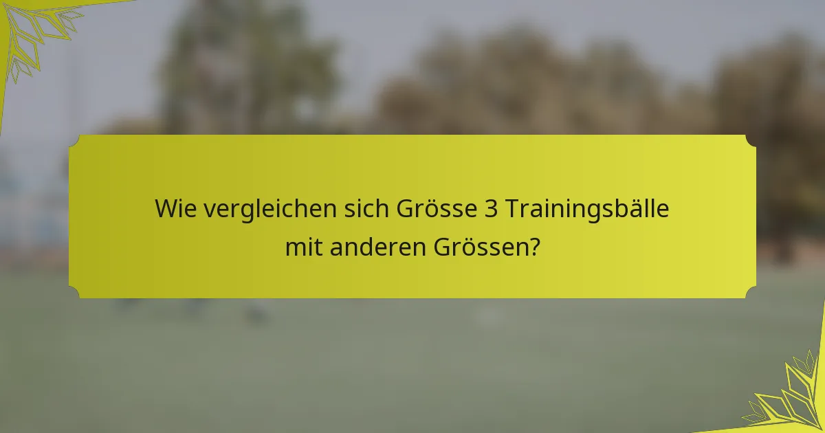Wie vergleichen sich Grösse 3 Trainingsbälle mit anderen Grössen?